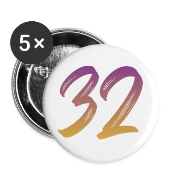 32 - Buttons groß 56 mm (5er Pack) - Weiß - Vorne