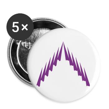 Purple Peak Geomuster - Buttons groß 56 mm (5er Pack) - Weiß - Vorne