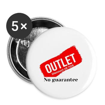 Steckdosen-Tag 70 % Rabatt - Buttons groß 56 mm (5er Pack) - Weiß - Vorne