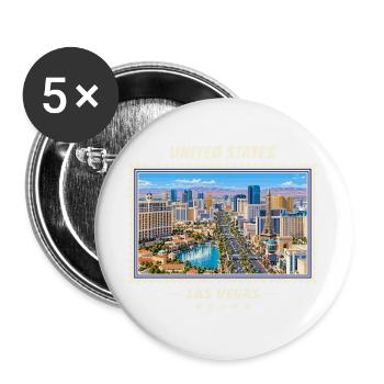 Vereinigte Staaten Las Vegas Vintage Reisemarke - Buttons groß 56 mm (5er Pack) - Weiß - Vorne