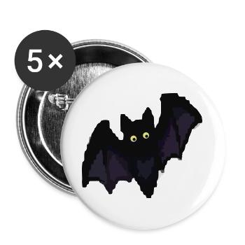 Nächtliche Bergsilhouette mit gelben Augen - Buttons groß 56 mm (5er Pack) - Weiß - Vorne