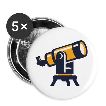 Teleskop Astronomie Grafik - Buttons groß 56 mm (5er Pack) - Weiß - Vorne