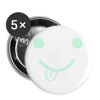 Smileface - Buttons groß 56 mm (5er Pack) - Weiß - Vorne