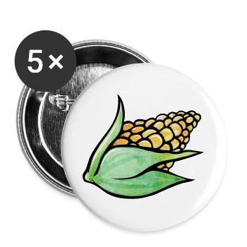 Aquarell-Maisblatt-Motiv - Buttons groß 56 mm (5er Pack) - Weiß - Vorne