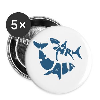 SW_LOGO_5_BLEU - Buttons groß 56 mm (5er Pack) - Weiß - Vorne