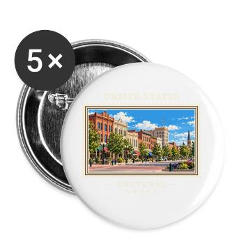 Vereinigte Staaten Cheyenne Vintage Reisemarke - Buttons groß 56 mm (5er Pack) - Weiß - Vorne
