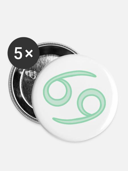 Sternzeichen des Krebses Pastel Grün - Buttons groß 56 mm (5er Pack) - Weiß