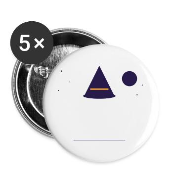 Mondschein Hexenhut Magie - Buttons groß 56 mm (5er Pack) - Weiß - Vorne