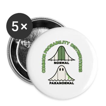 Normal oder paranormal - Buttons groß 56 mm (5er Pack) - Weiß - Vorne