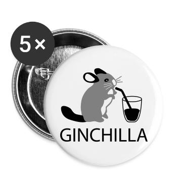 ginchilla - Gin and chilling - Buttons large 2.2''/56 mm (5-pack) - white - Front