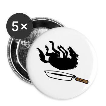 Cheval dans la casserole - Lot de 5 grands badges (56 mm) - blanc - Devant