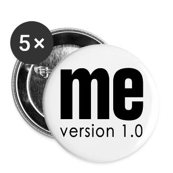 me version 1 - Buttons groß 56 mm (5er Pack) - Weiß - Vorne