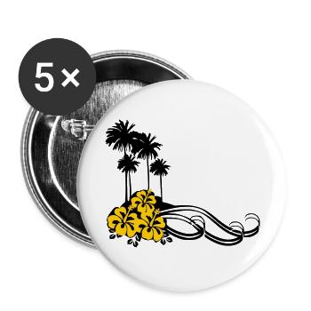 Flower - Palms - Buttons large 2.2''/56 mm (5-pack) - white - Front