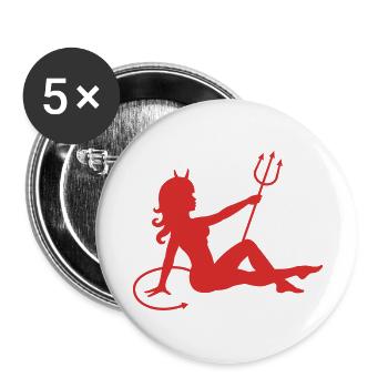 Sympa Diable Fille - Lot de 5 grands badges (56 mm) - blanc - Devant