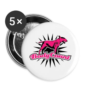 BodyCount - Buttons groß 56 mm (5er Pack) - Weiß - Vorne