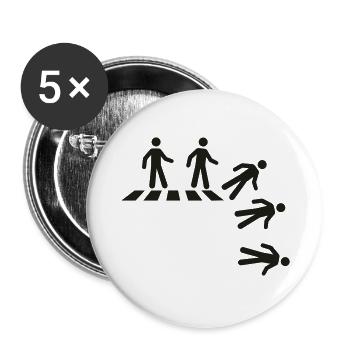 Collez le chiffre au passage clouté - Lot de 5 grands badges (56 mm) - blanc - Devant