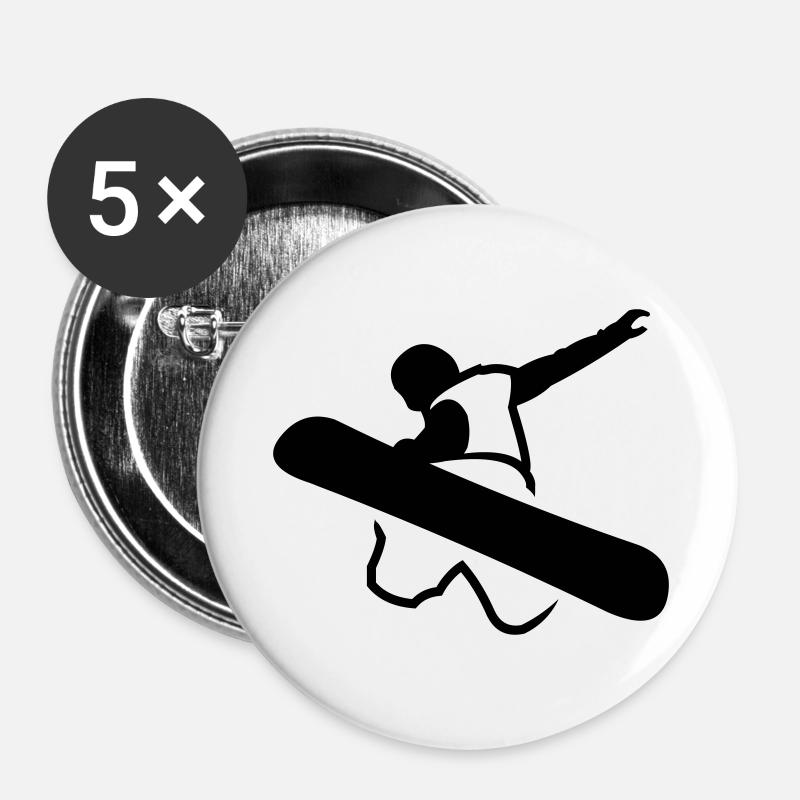 snowboarder_newstyle_v2 - Buttons large 2.2''/56 mm (5-pack) - white