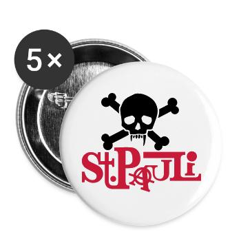 pauli01_2f - Buttons groß 56 mm (5er Pack) - Weiß - Vorne