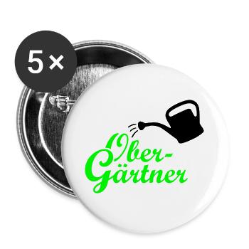 Obergärtner Giesskanne - Buttons groß 56 mm (5er Pack) - Weiß - Vorne