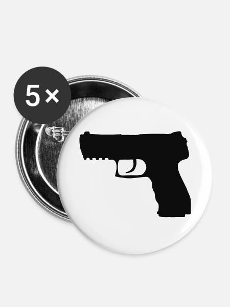gun2 - Buttons groß 56 mm (5er Pack) - Weiß