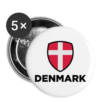 Nationalflagge von Dänemark - Buttons groß 56 mm (5er Pack) - Weiß - Vorne