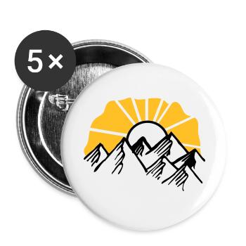sonne - Buttons groß 56 mm (5er Pack) - Weiß - Vorne