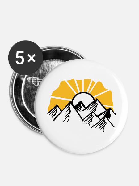 sonne - Buttons groß 56 mm (5er Pack) - Weiß