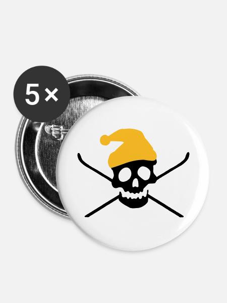 Ski - Buttons groß 56 mm (5er Pack) - Weiß