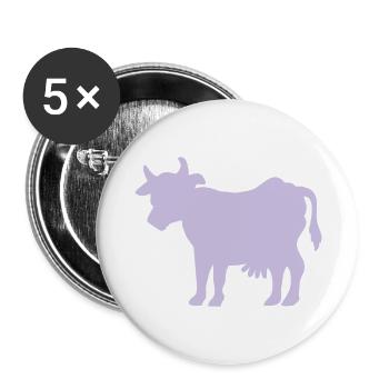Kuh - Buttons groß 56 mm (5er Pack) - Weiß - Vorne