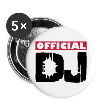 DJ - Lot de 5 grands badges (56 mm) - blanc - Devant