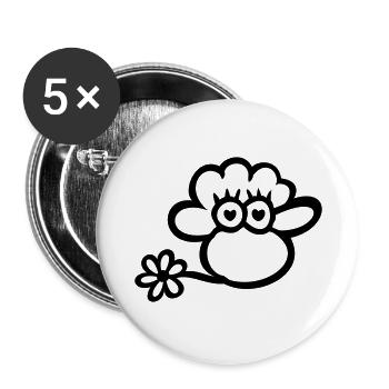 Sheep in love - Buttons large 2.2''/56 mm (5-pack) - white - Front