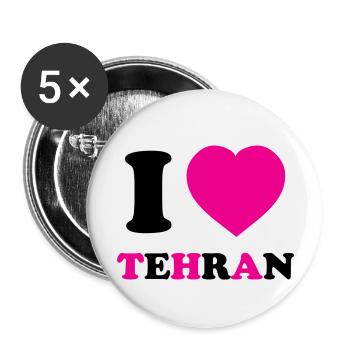 I Love Tehran - Buttons large 2.2''/56 mm (5-pack) - white - Front