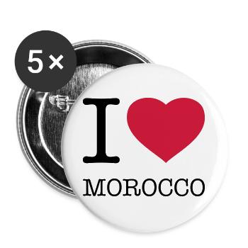 J’AIME LE MAROC Marokko - Lot de 5 grands badges (56 mm) - blanc - Devant