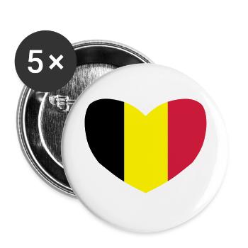 I love Belgium - Lot de 5 grands badges (56 mm) - blanc - Devant