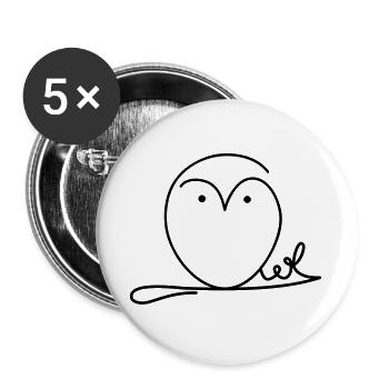 Owl signature - Buttons large 2.2''/56 mm (5-pack) - white - Front