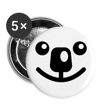 Koala face - Line - Buttons groß 56 mm (5er Pack) - Weiß - Vorne