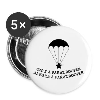 paratrooper veteran - Buttons large 2.2''/56 mm (5-pack) - white - Front