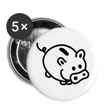 Piggy bank - Line - Buttons large 2.2''/56 mm (5-pack) - white - Front