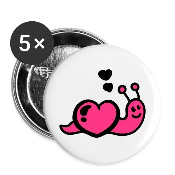 Heart worm - Buttons large 2.2''/56 mm (5-pack) - white - Front