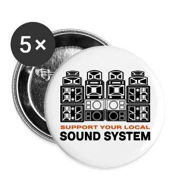 support sound system - Lot de 5 grands badges (56 mm) - blanc - Devant