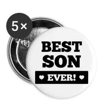 Best son ever - Lot de 5 grands badges (56 mm) - blanc - Devant