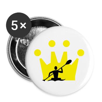 Couronne de canoë - Lot de 5 grands badges (56 mm) - blanc - Devant