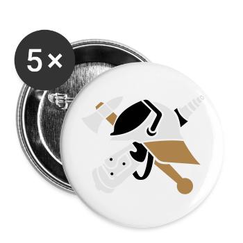 Feuerwehr Logo 3farbig - Buttons groß 56 mm (5er Pack) - Weiß - Vorne