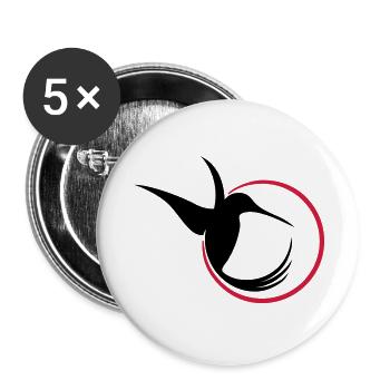 Humming-bird - Buttons large 2.2''/56 mm (5-pack) - white - Front
