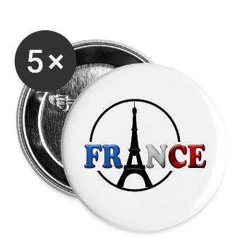 tour eiffel 3 - Lot de 5 grands badges (56 mm) - blanc - Devant