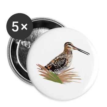 Doppelschnepfe - Buttons groß 56 mm (5er Pack) - Weiß - Vorne