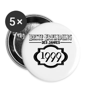 Beste Erfindung des Jahres 1999 Geschenk - Buttons groß 56 mm (5er Pack) - Weiß - Vorne
