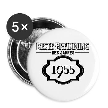 Beste Erfindung des Jahres 1955 Geschenk - Buttons groß 56 mm (5er Pack) - Weiß - Vorne