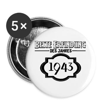 Beste Erfindung des Jahres 1943 Geschenk - Buttons groß 56 mm (5er Pack) - Weiß - Vorne