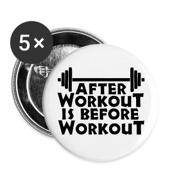 After Workout is before - Buttons large 2.2''/56 mm (5-pack) - white - Front